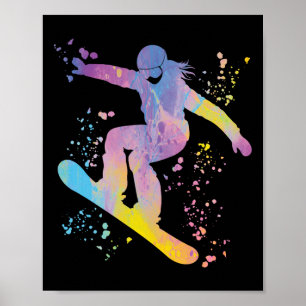 Affiche Snowboard Colorful Snowboard Snowboard &# ;
