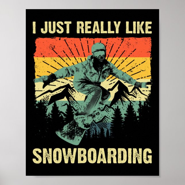 Affiche Snowboard cool Pour Hommes Femmes Snowboard Ski S (Devant)