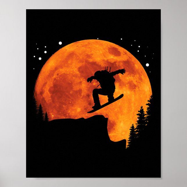 Affiche Snowboard cool Snowboard Cliff Aller À La Lune (Devant)
