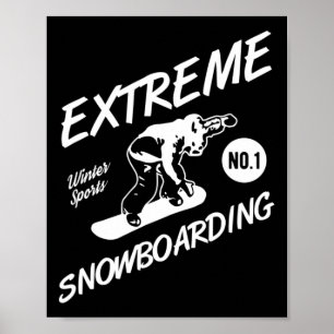 Affiche Snowboard Extreme Snowboard Sports d'hiver Sno