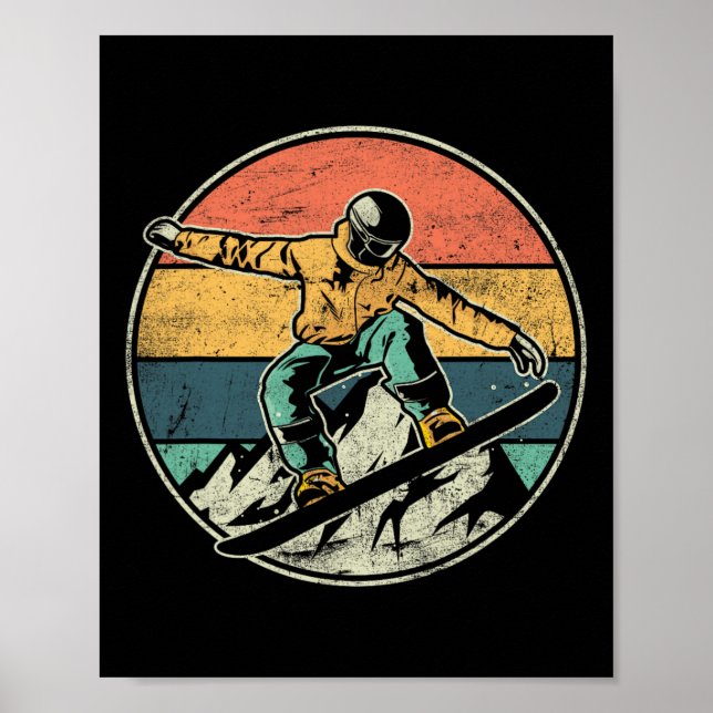 Affiche Snowboard Extreme Sport Snowboardeur Design (Devant)