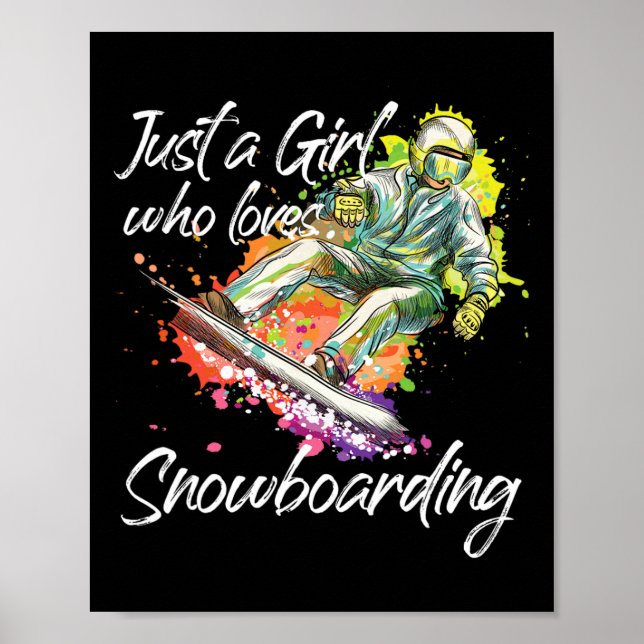 Affiche Snowboard Fille Snowboard Juste Une Fille Qui Aime (Devant)