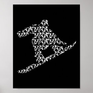 Affiche Snowboard Freestyle Snowboarders Silhouette I S