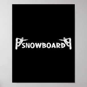 Affiche Snowboard Funky Distressed Look Snowboard Snowboar