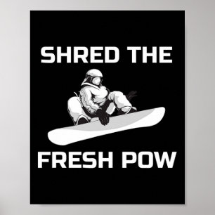 Affiche Snowboard Graphiste Snowboardeur Partager Le Pow S