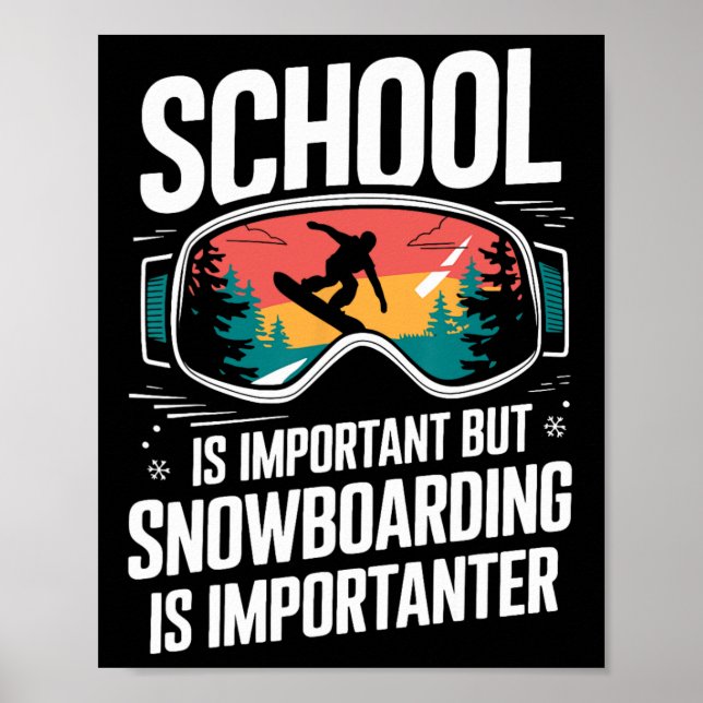 Affiche Snowboard Lover Humour Design Amusant Snowboarder (Devant)