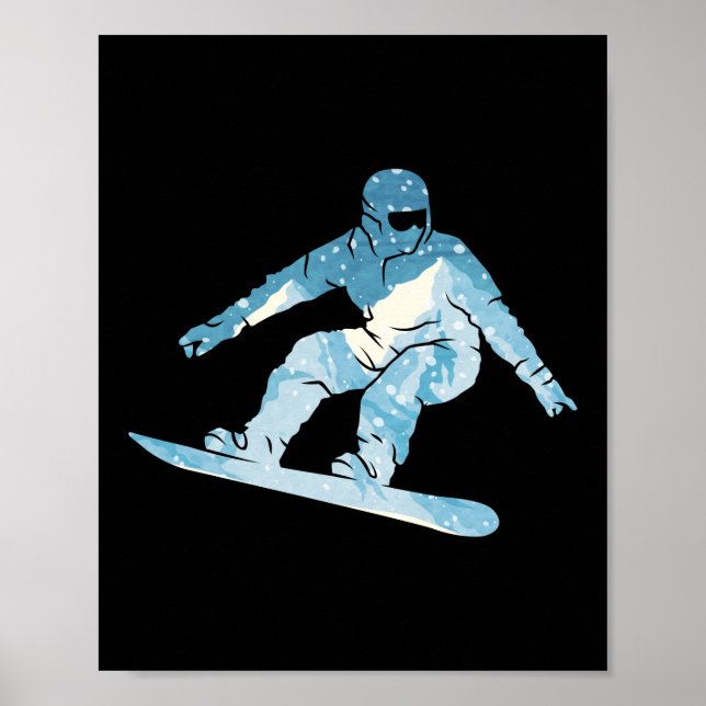 Affiche Snowboard Monts Snowboard Vintage (Devant)