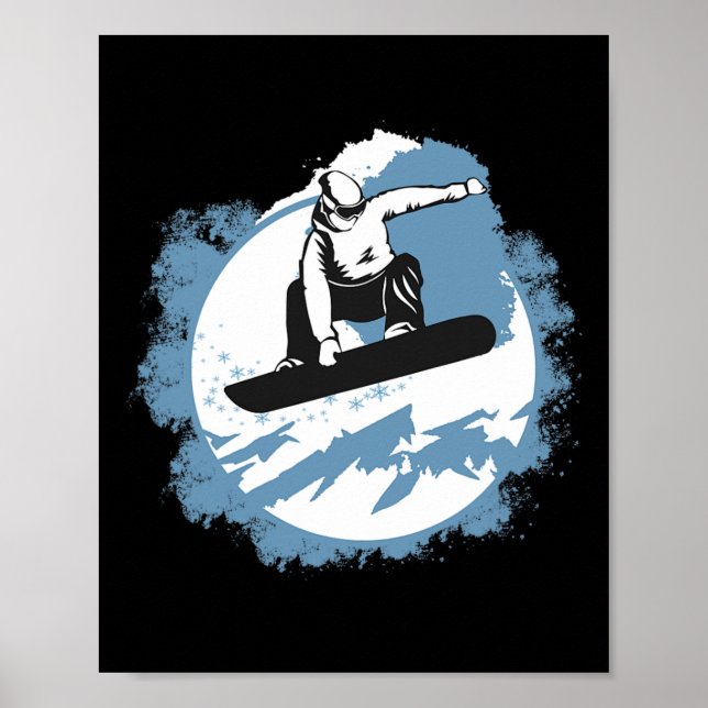 Affiche Snowboard Mountain Wintersports Ski (Devant)