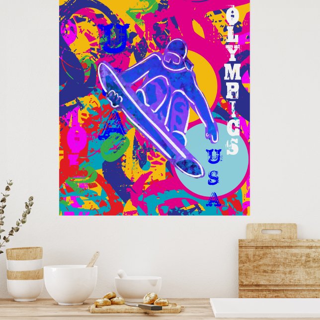 AFFICHE SNOWBOARD OLYMPIQUE  (Créateur téléchargé)
