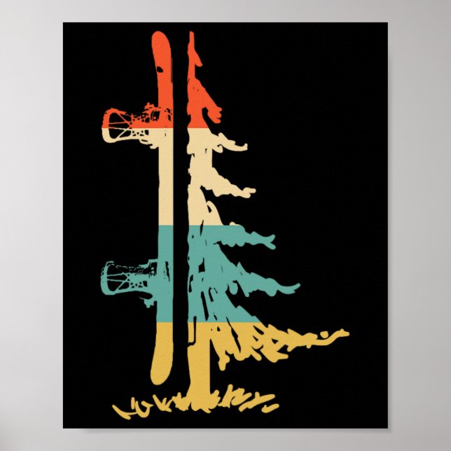 Affiche Snowboard Pine Tree Vintage Snowboard Snowboardi (Devant)