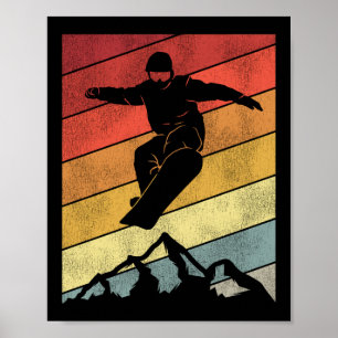 Affiche Snowboard Retro Vintage Retro Mountain