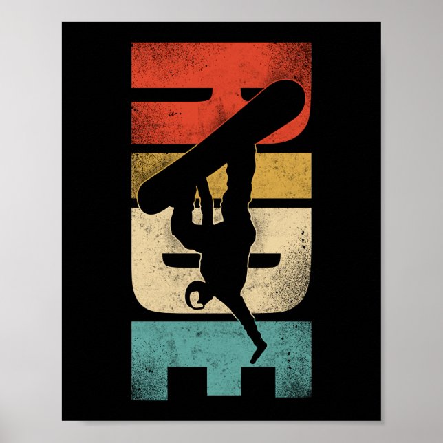 Affiche Snowboard Ride Vintage Retro (Devant)
