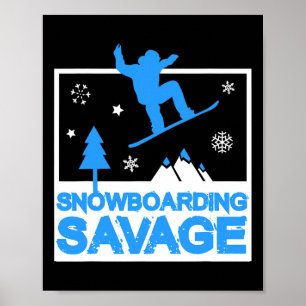 Affiche Snowboard Savage Enfants Cool Jeunes Freestyle Nei