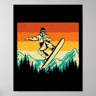 Affiche Snowboard Shirts Retro Snowboardeur Vintage - Wi-F
