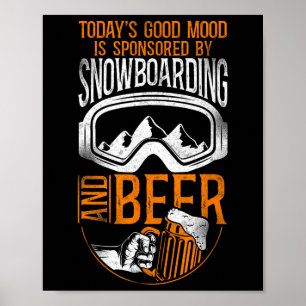 Affiche Snowboard Snowboard Bière Vintage