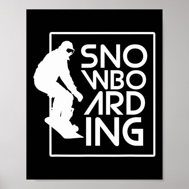 Affiche Snowboard Snowboard Cadeau Love Snowboard (Devant)