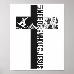 Affiche Snowboard Snowboard Jesus Faith Cross