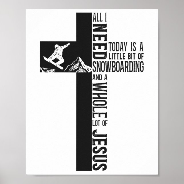 Affiche Snowboard Snowboard Jesus Faith Cross (Devant)