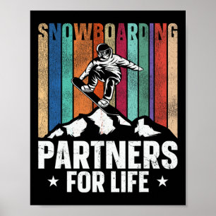 Affiche Snowboard Snowboard Mariage Vintage Retro Femme