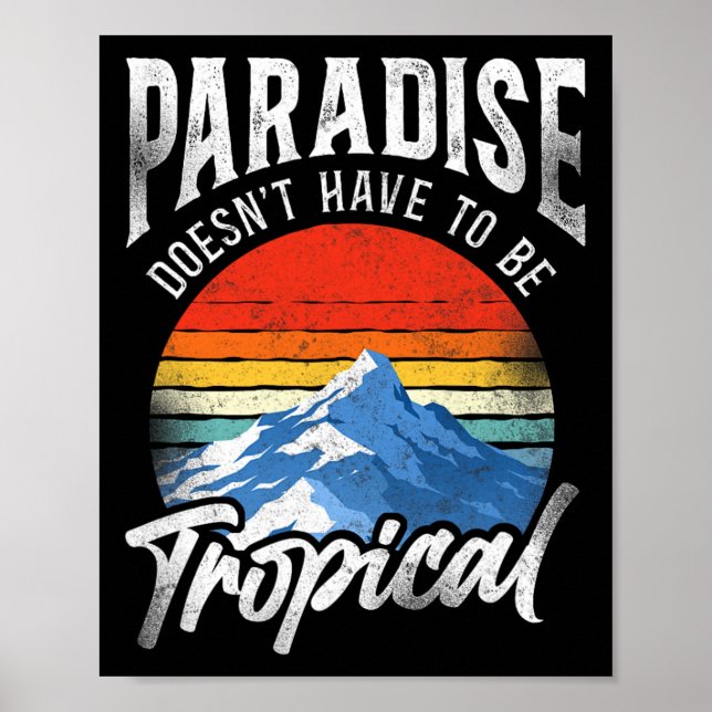 Affiche Snowboard Snowboard Montagne Vintage Ski d'hiver (Devant)