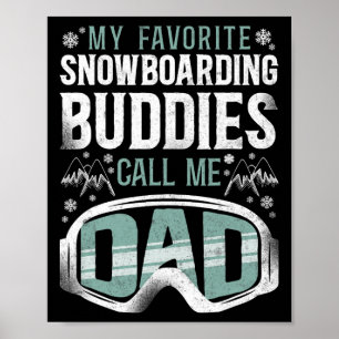 Affiche Snowboard Snowboard Papa Vintage