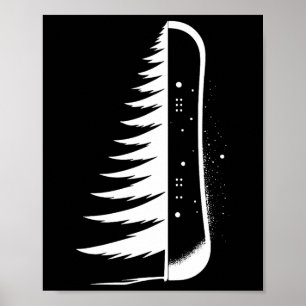Affiche Snowboard Snowboard Pine Tree Snowboard Snowboard