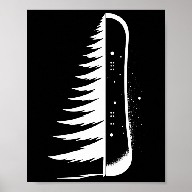 Affiche Snowboard Snowboard Pine Tree Snowboard Snowboard (Devant)