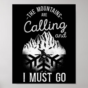 Affiche Snowboard Snowboard Ski Ski Mountain Snowfla