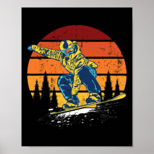Affiche Snowboard Snowboard Snowboard Hiver Vintage