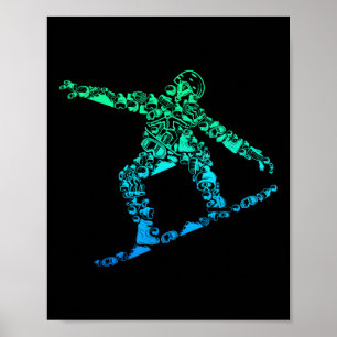 Affiche Snowboard Snowboard Snowboard Hommes Garçons Enfan