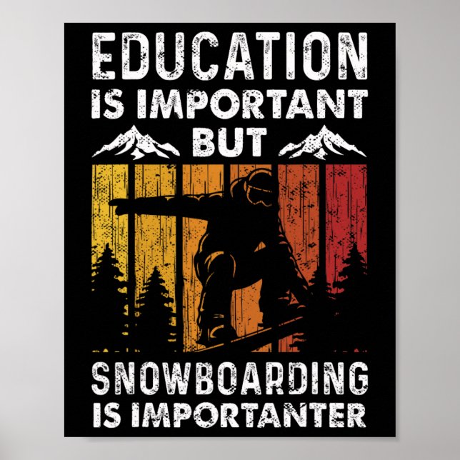 Affiche Snowboard Snowboard Vintage Retro Education (Devant)