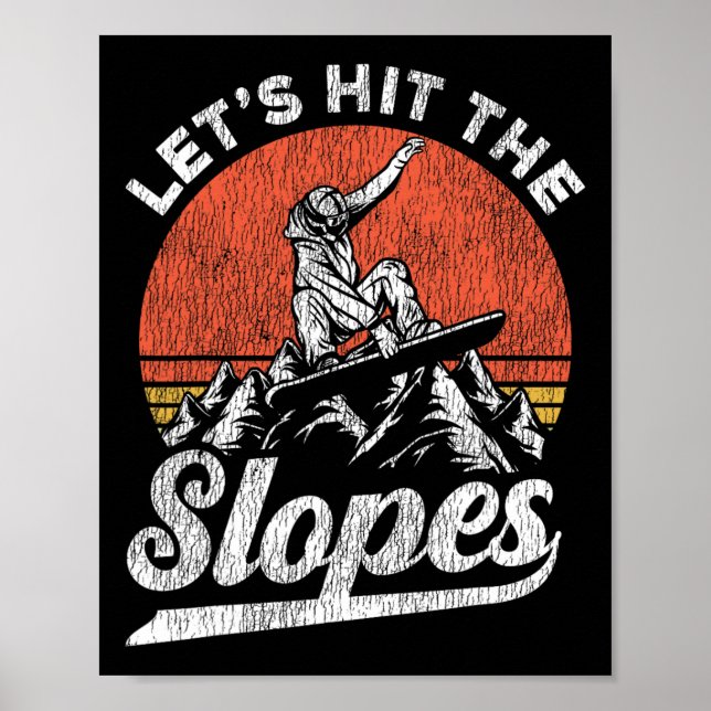 Affiche Snowboard Snowboard Vintage Retro Frappez le (Devant)
