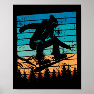 Affiche Snowboard Snowboard Vintage Retro Mountain