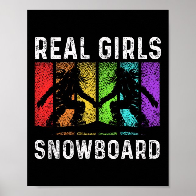 Affiche Snowboard Snowboard Vintage Retro Real Girls Sn (Devant)