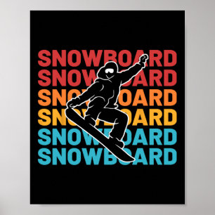 Affiche Snowboard Sports Vintages Hiver Ski alpin Ski neig