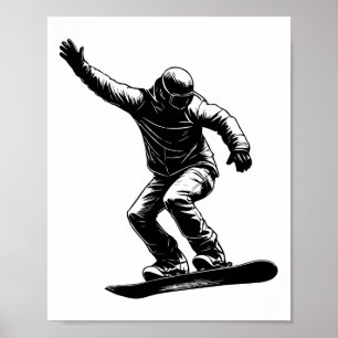 Affiche Snowboard Streetwear Graphique Snowboarder Art