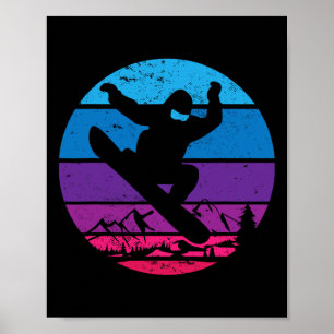 Affiche Snowboard vintage Silhouette I Rétro