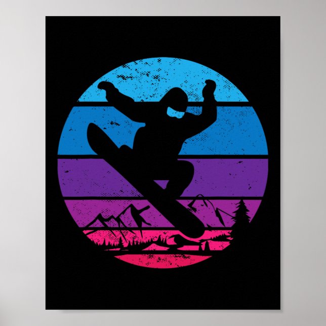 Affiche Snowboard vintage Silhouette I Rétro (Devant)