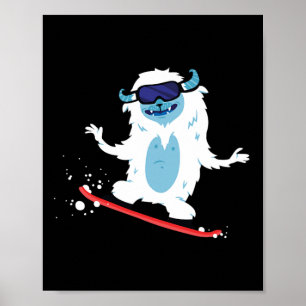 Affiche Snowboard Yeti Bigfoot Cadeau Pour Sasquatch Monst