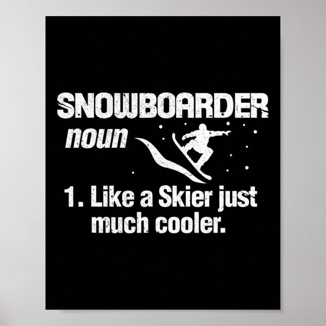 Affiche Snowboarder Définition Signification Snowboard Sno (Devant)