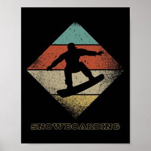 Affiche Snowboarder des années 1960 Style Snowboard des an