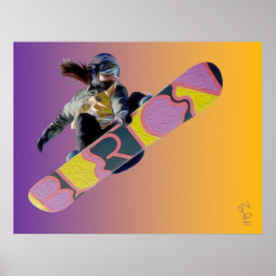 Affiche Snowboarder Girl