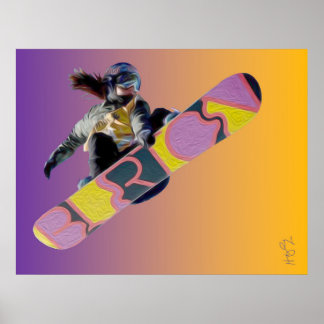 Affiche Snowboarder Girl