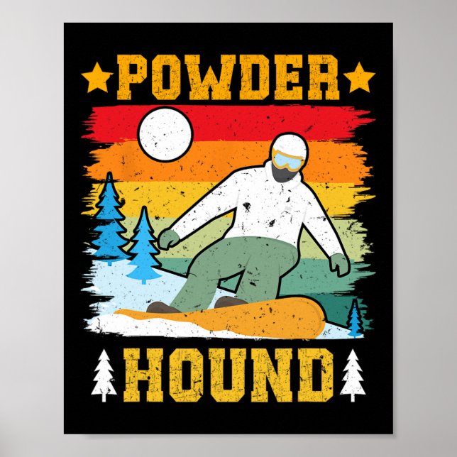 Affiche Snowboarder Poudre Hound Funny Snowboard Kids (Devant)