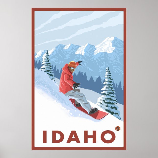 Affiche Snowboarder Scene - Idaho (Devant)
