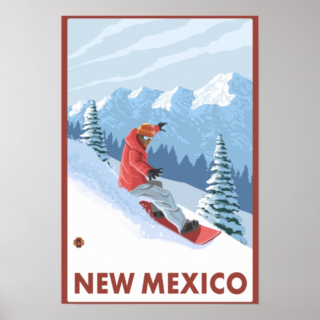 Affiche Snowboarder Scène Nouveau-Mexique (Devant)