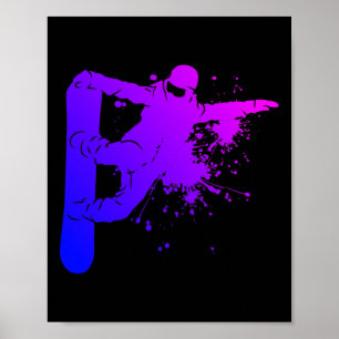 Affiche Snowboarder Snowboard masculin Sports d'hiver