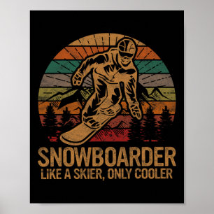 Affiche Snowboardeur Comme Un Ski Seulement Glacière Ski S