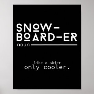 Affiche Snowboardeur Définition Funny Snowboard Winter S