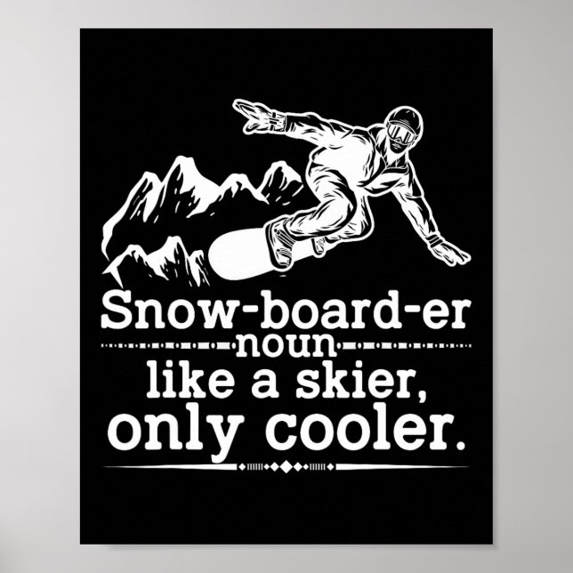 Affiche Snowboardeur Définition Funny Snowboard Winter S (Devant)